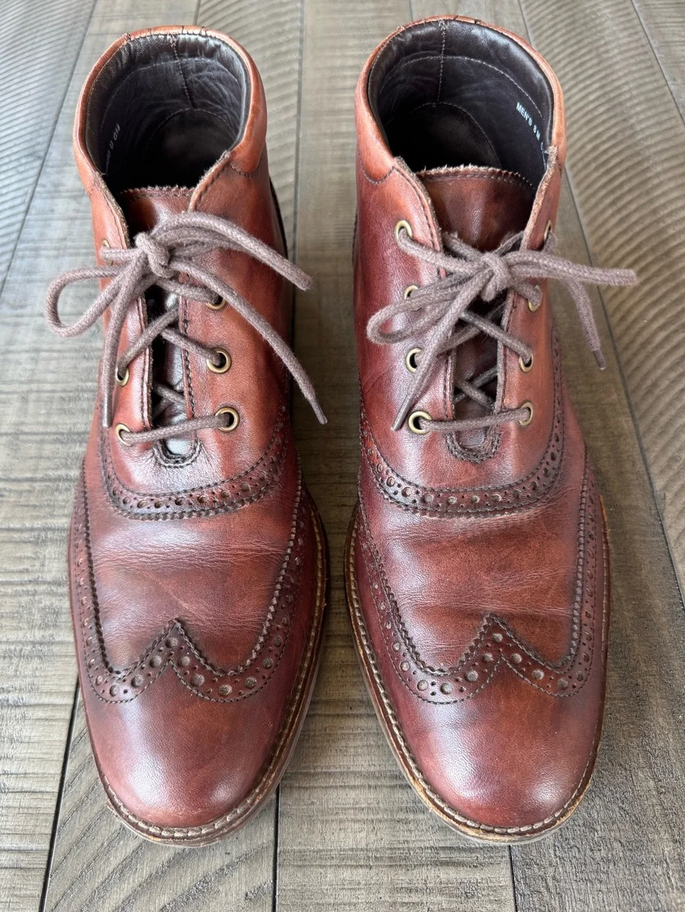 Cole Haan Liam Chukka Wingtip ll Wingtip Leather Ankle Boots Men's Size 8